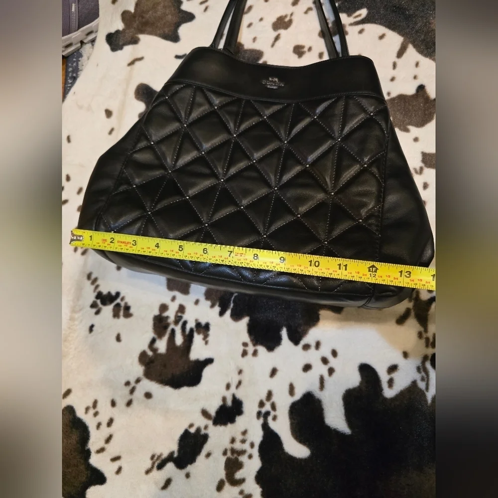 COACH Black Leather Tote Bag - Picture 4 of 10